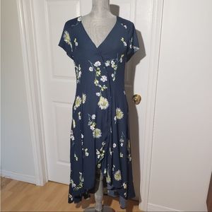 Free People Blue Floral Midi Dress